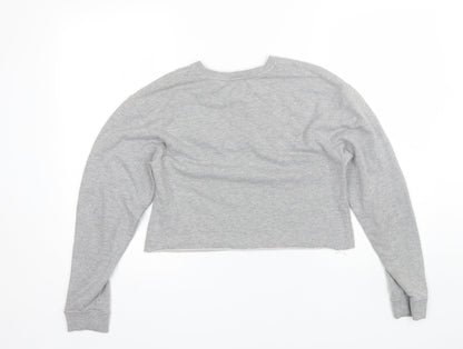 Miss Selfridge Womens Grey Round Neck  Polyester Pullover Jumper Size 6   - Cropped