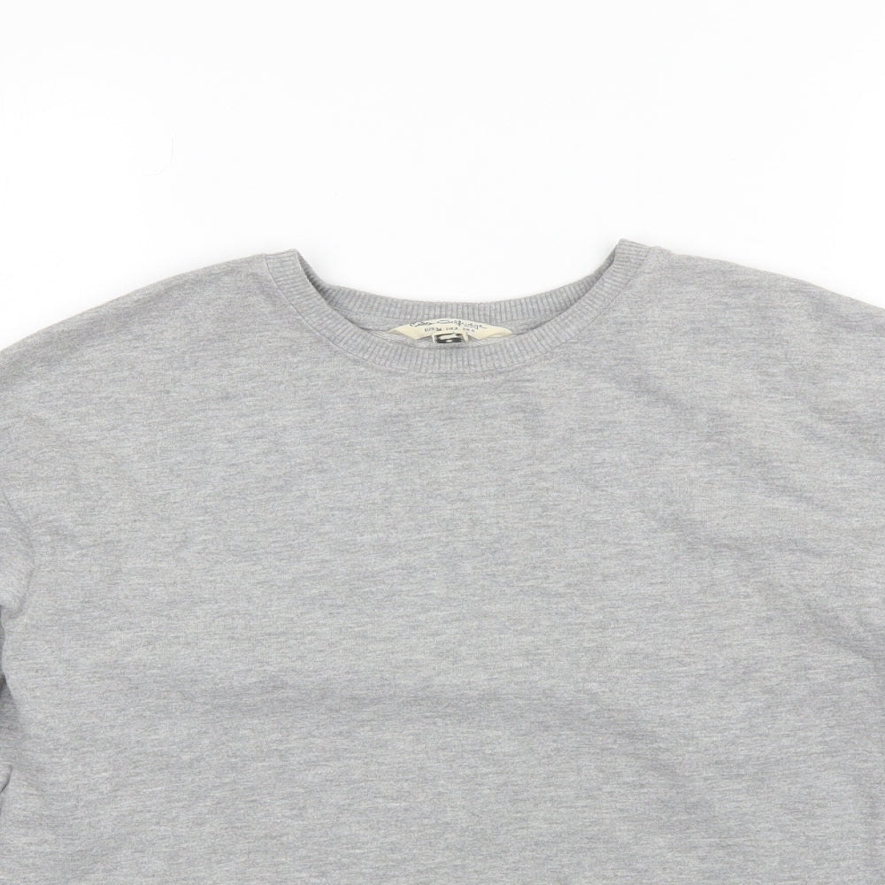 Miss Selfridge Womens Grey Round Neck  Polyester Pullover Jumper Size 6   - Cropped
