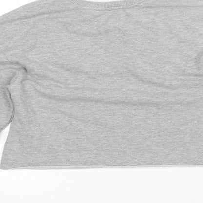 Miss Selfridge Womens Grey Round Neck  Polyester Pullover Jumper Size 6   - Cropped