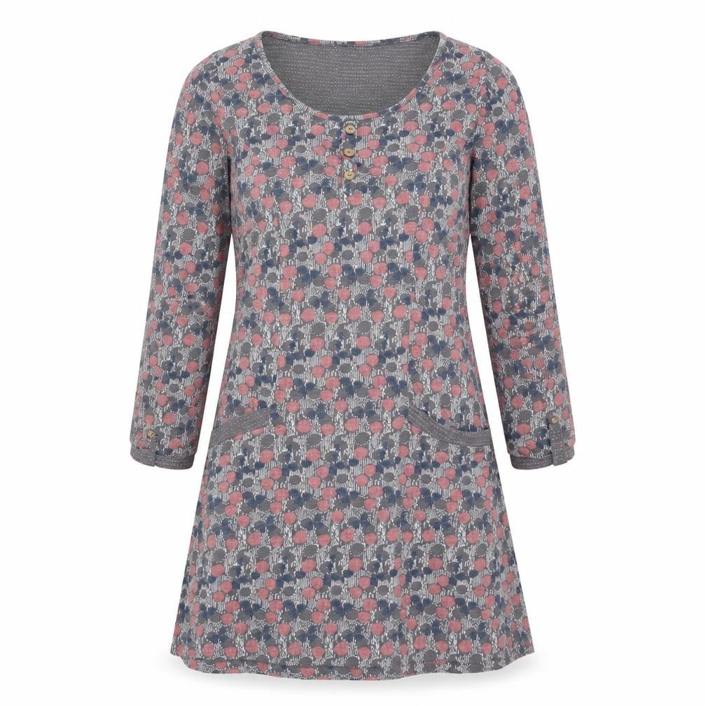 Debenhams Womens Multicoloured Geometric Cotton Basic T-Shirt Size 10 Round Neck