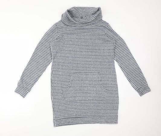 Select Womens Multicoloured Roll Neck Houndstooth Viscose Pullover Jumper Size 8