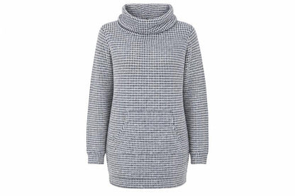 Select Womens Multicoloured Roll Neck Houndstooth Viscose Pullover Jumper Size 8