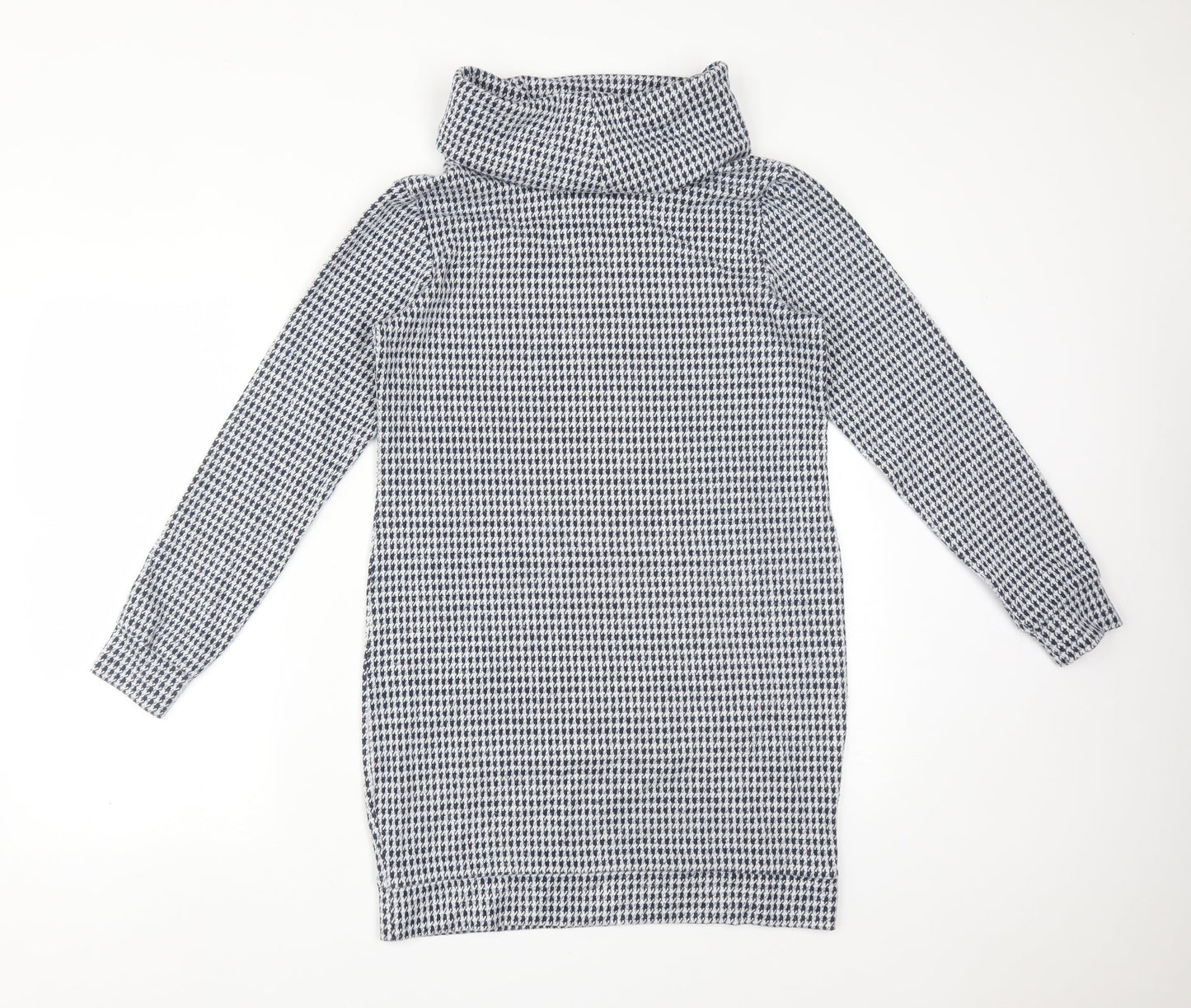 Select Womens Multicoloured Roll Neck Houndstooth Viscose Pullover Jumper Size 8