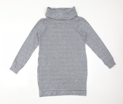 Select Womens Multicoloured Roll Neck Houndstooth Viscose Pullover Jumper Size 8