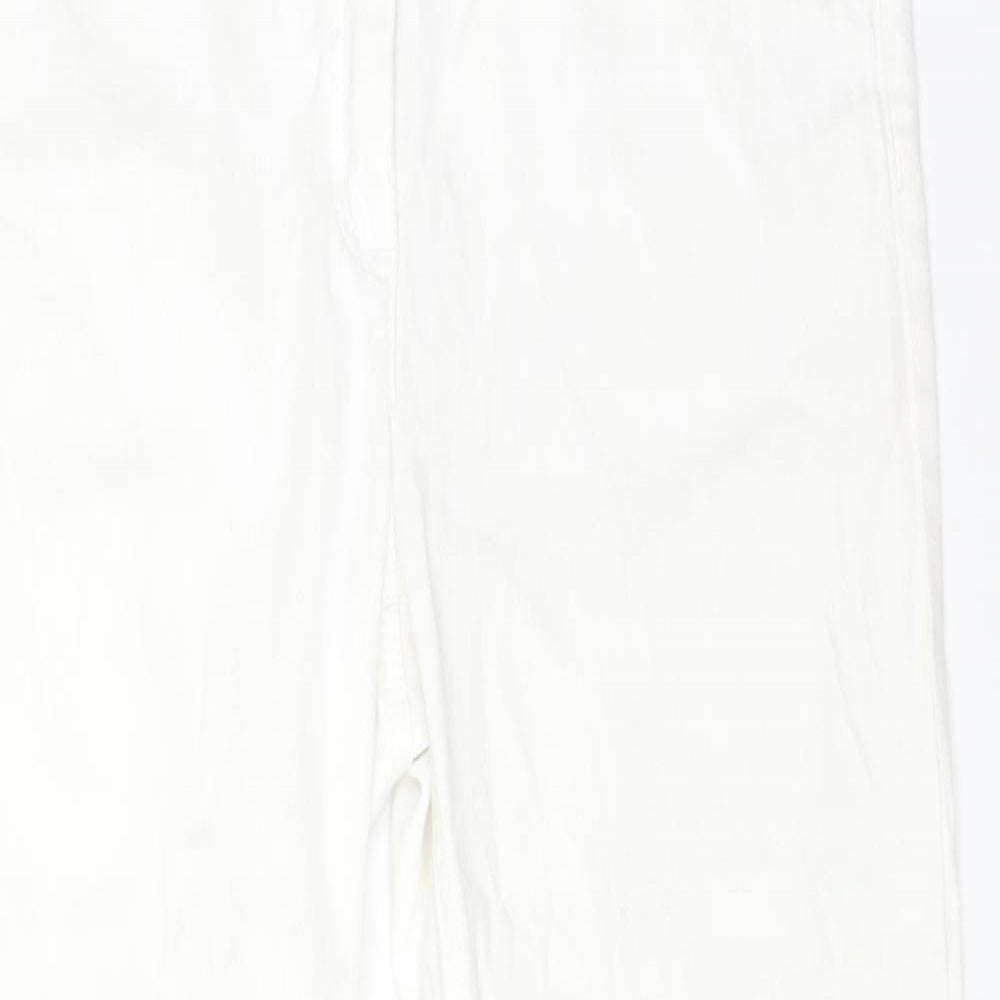 ALESSA W Womens White  Cotton Straight Jeans Size 14 L28 in Regular