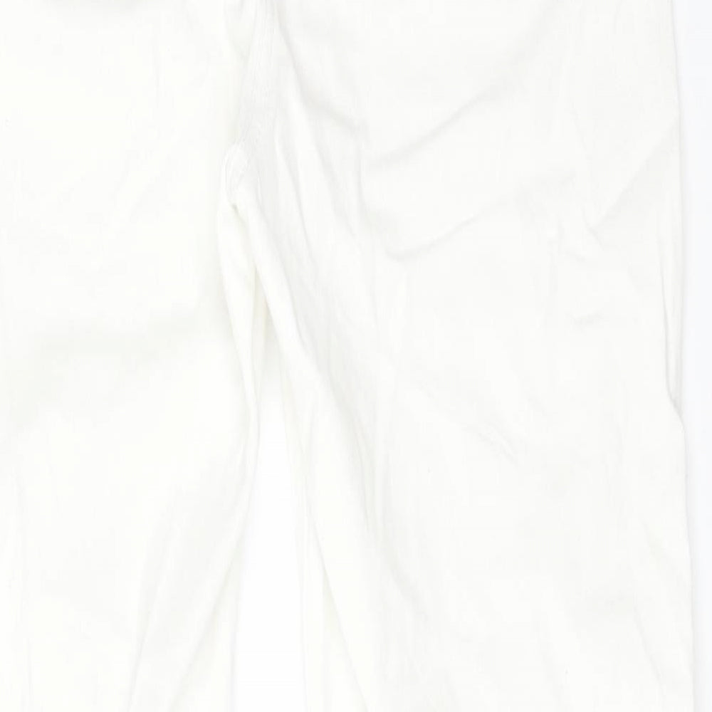 ALESSA W Womens White  Cotton Straight Jeans Size 14 L28 in Regular