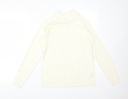 Atmosphere Womens Ivory  Acrylic Basic T-Shirt Size 12 High Neck