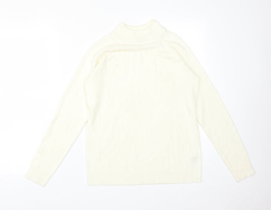 Atmosphere Womens Ivory  Acrylic Basic T-Shirt Size 12 High Neck