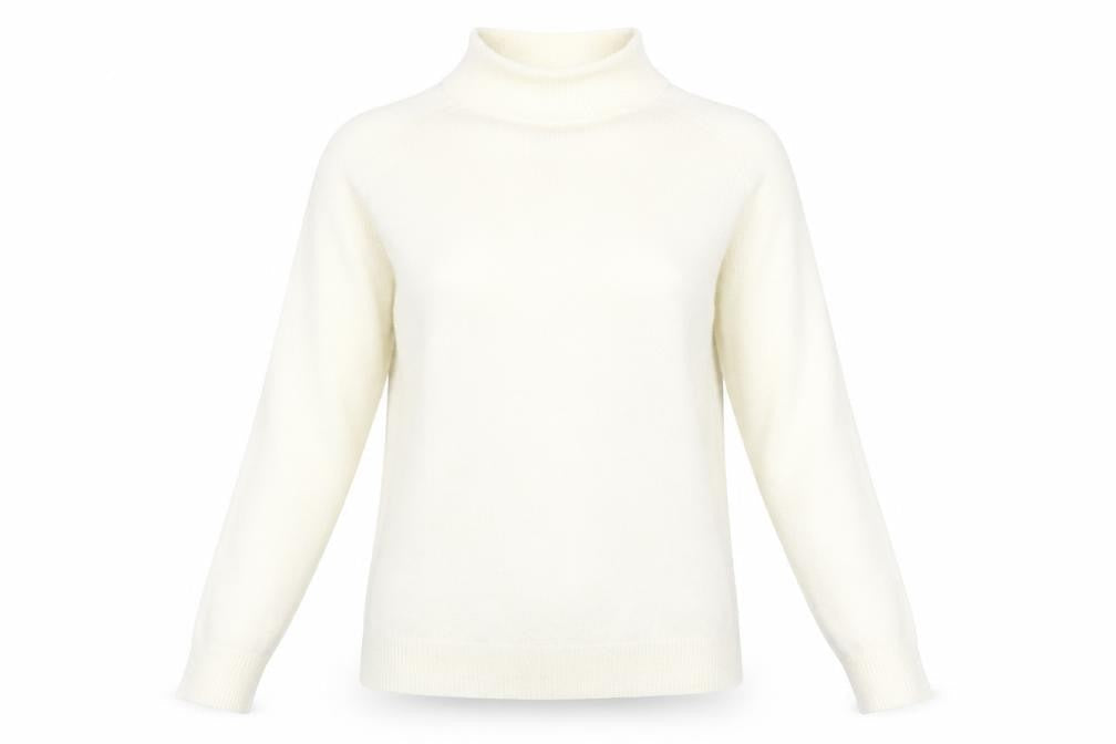 Atmosphere Womens Ivory  Acrylic Basic T-Shirt Size 12 High Neck