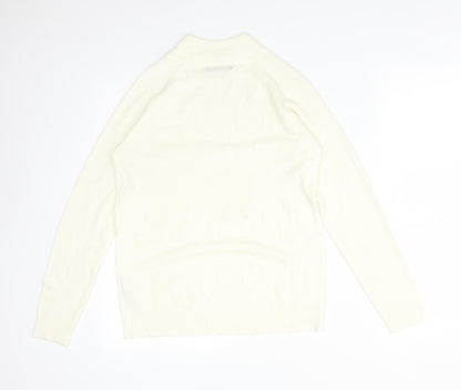 Atmosphere Womens Ivory  Acrylic Basic T-Shirt Size 12 High Neck
