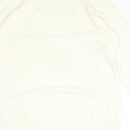 Atmosphere Womens Ivory  Acrylic Basic T-Shirt Size 12 High Neck