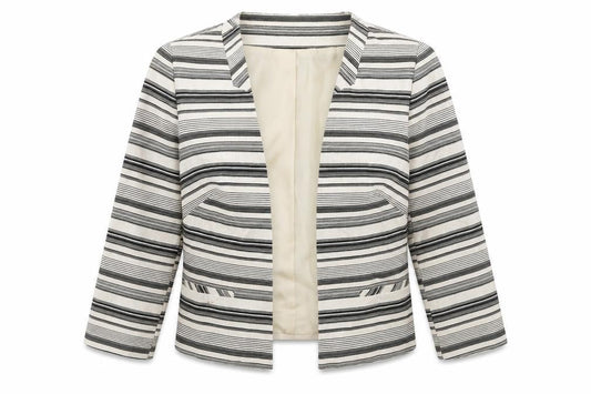BHS Womens Multicoloured Striped Linen Jacket Blazer Size 10