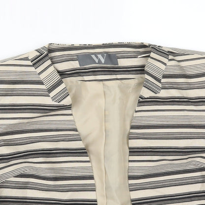 BHS Womens Multicoloured Striped Linen Jacket Blazer Size 10
