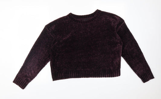 New Look Womens Purple  Polyester Pullover Sweatshirt Size M