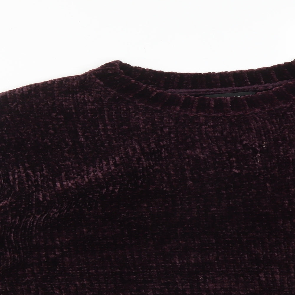 New Look Womens Purple  Polyester Pullover Sweatshirt Size M