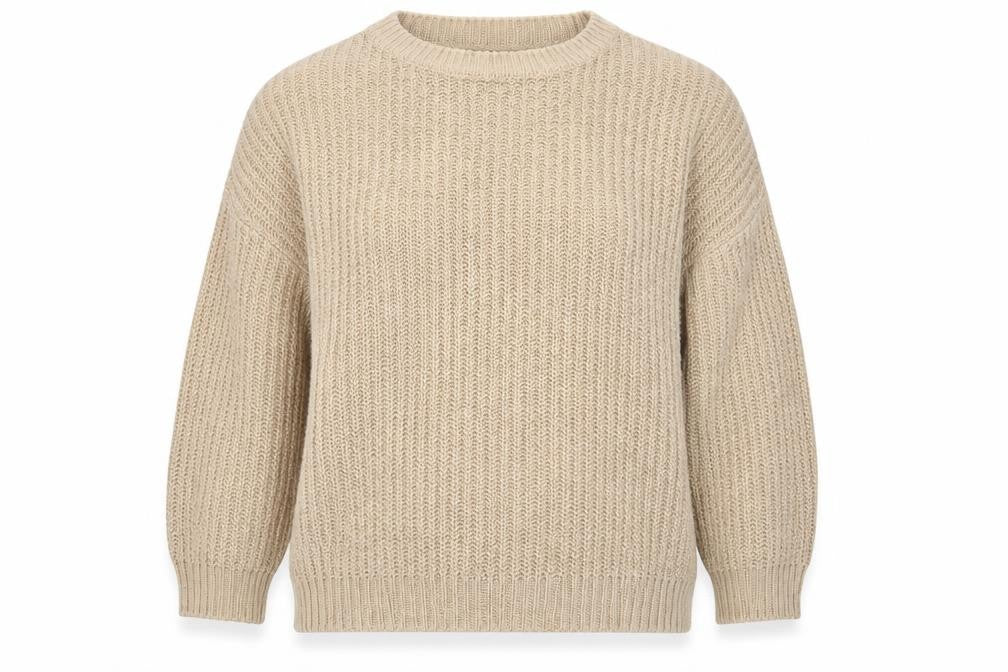 New Look Womens Beige  Acrylic Pullover Sweatshirt Size L