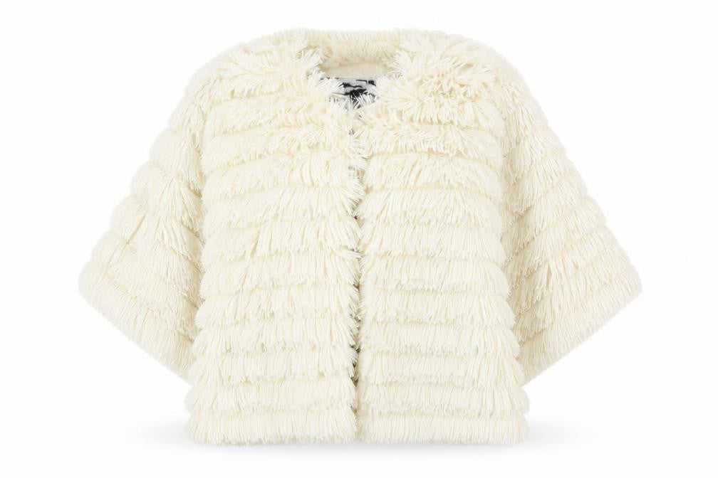 INDULGENCE Womens White Striped  Overcoat Poncho Size 16