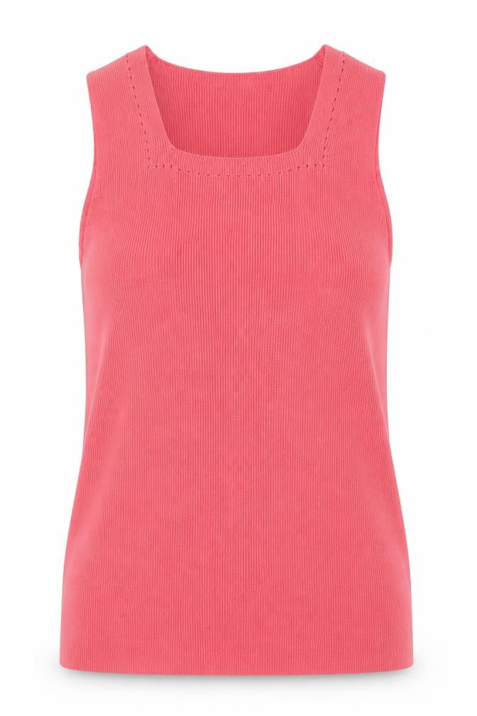 Sara Womens Pink  Acrylic Basic T-Shirt Size 20 Square Neck