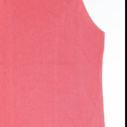 Sara Womens Pink  Acrylic Basic T-Shirt Size 20 Square Neck