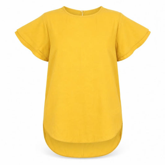 New Look Womens Orange  Polyester Basic T-Shirt Size 8 Round Neck