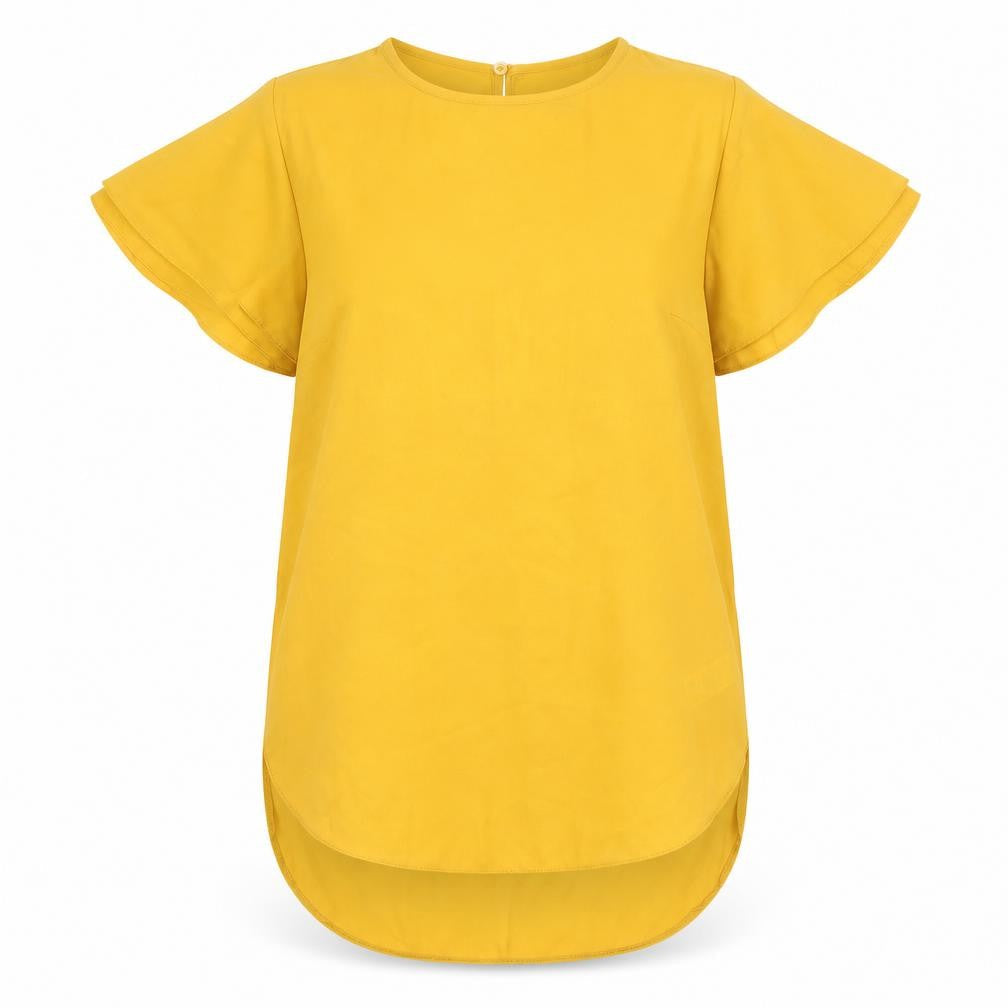 New Look Womens Orange  Polyester Basic T-Shirt Size 8 Round Neck