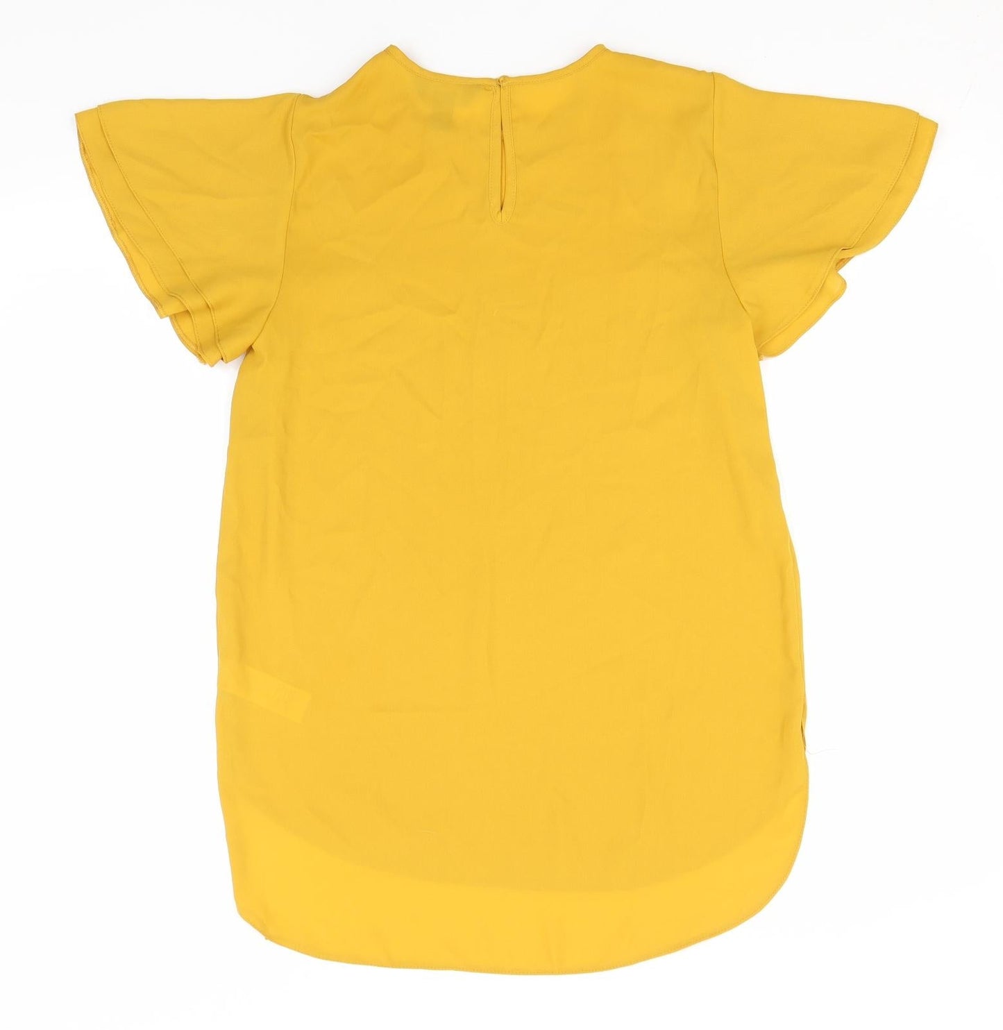 New Look Womens Orange  Polyester Basic T-Shirt Size 8 Round Neck