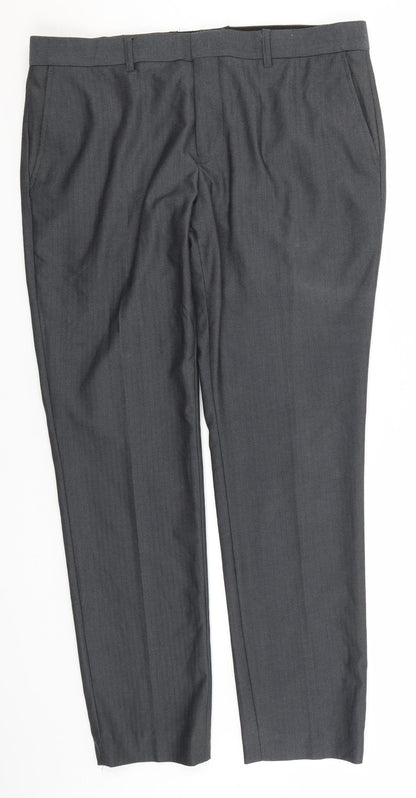 Very Womens Grey  Polyester Dress Pants Trousers Size 34 in L30 in Regular