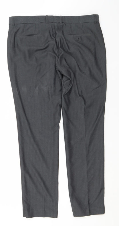 Very Womens Grey  Polyester Dress Pants Trousers Size 34 in L30 in Regular