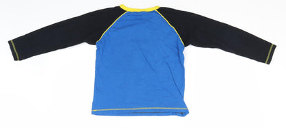 Preloved Batman Boys Blue Solid Cotton  Pyjama Top Size 7-8 Years   - Gotham Guardian - Back