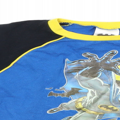 Preloved Batman Boys Blue Solid Cotton  Pyjama Top Size 7-8 Years   - Gotham Guardian - Detail