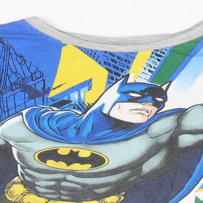 Preloved Batman Boys Blue Solid Cotton  Pyjama Top Size 9-10 Years - Detail