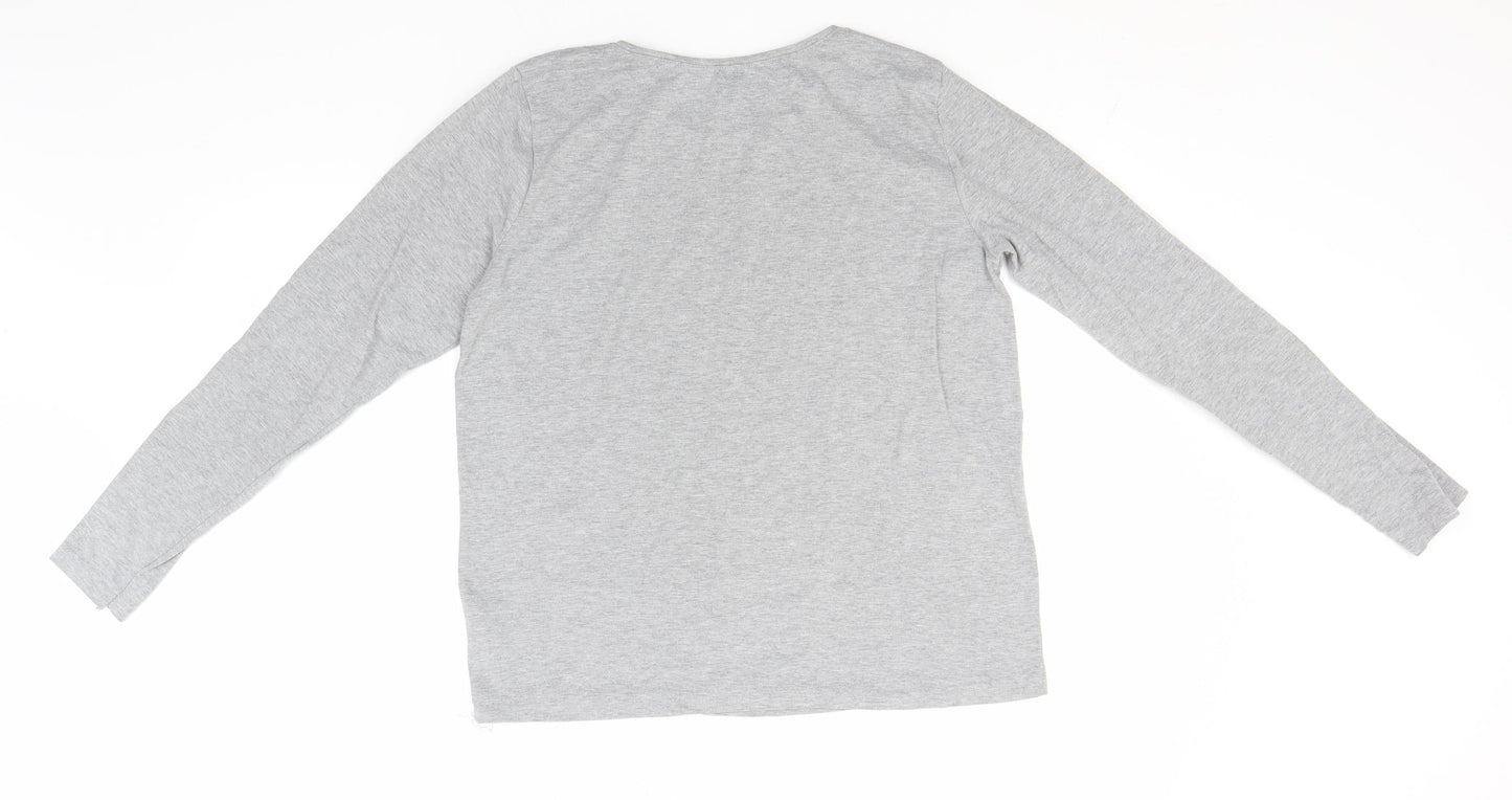 In the Style Womens Grey  Cotton Basic T-Shirt Size 10 Round Neck - Hello Handsome