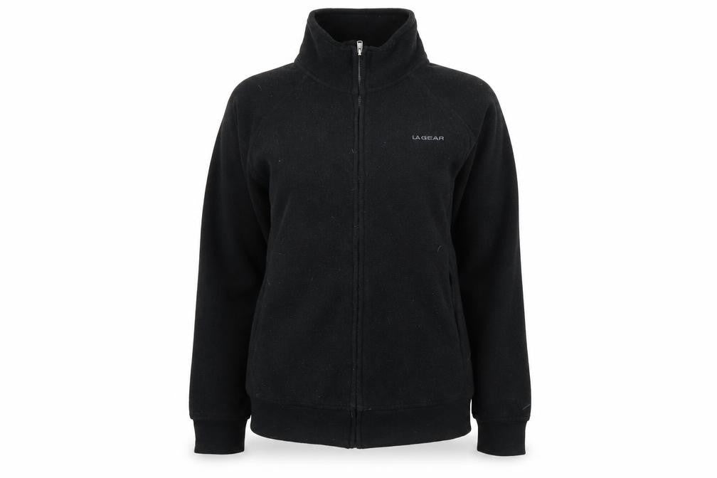 LA Gear Womens Black Crew Neck  Polyester Full Zip Jumper Size 14