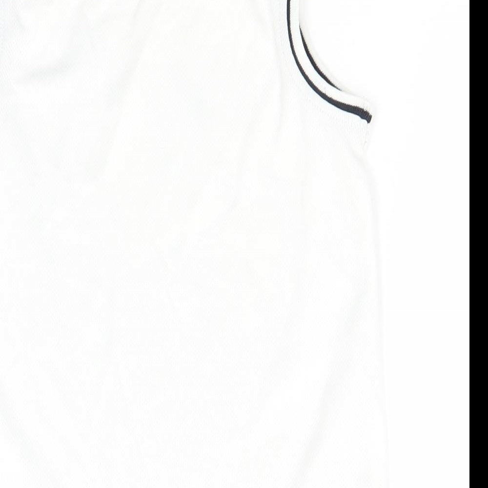 George Boys White  Polyester Basic Tank Size 5-6 Years Round Neck  - We are Youth