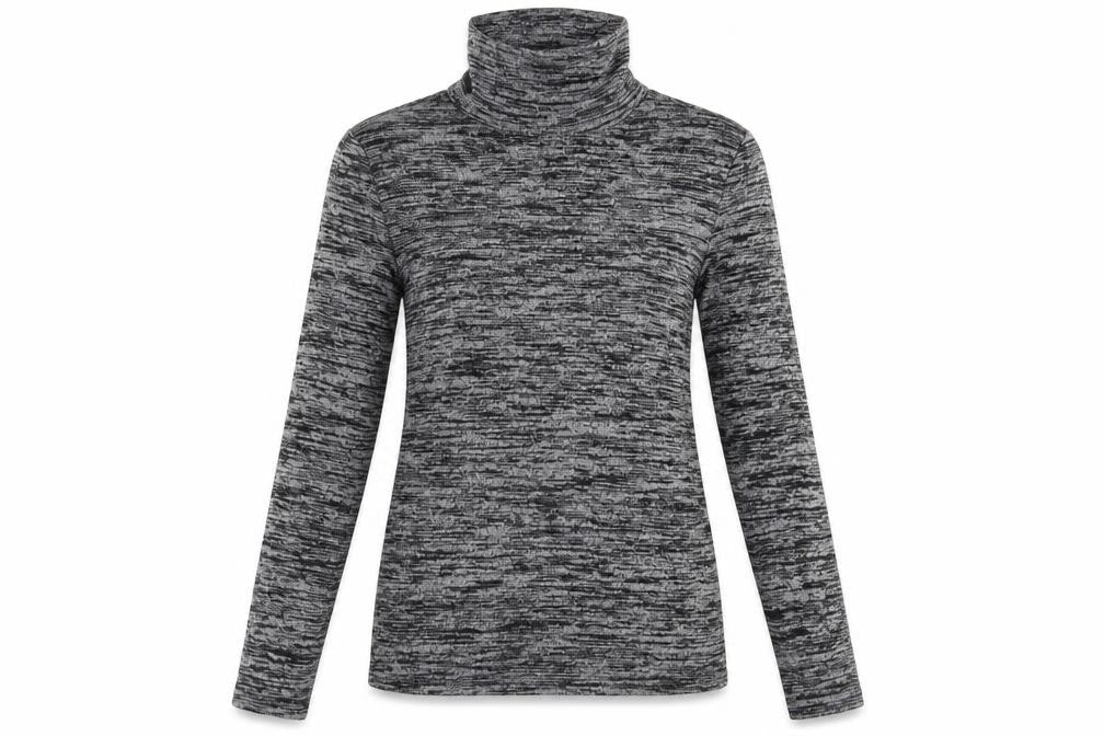 Lottie Womens Grey Roll Neck Striped Viscose Pullover Jumper Size 8