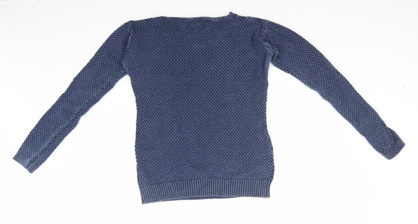 NEXT Womens Blue Round Neck  Cotton Pullover Jumper Size 6