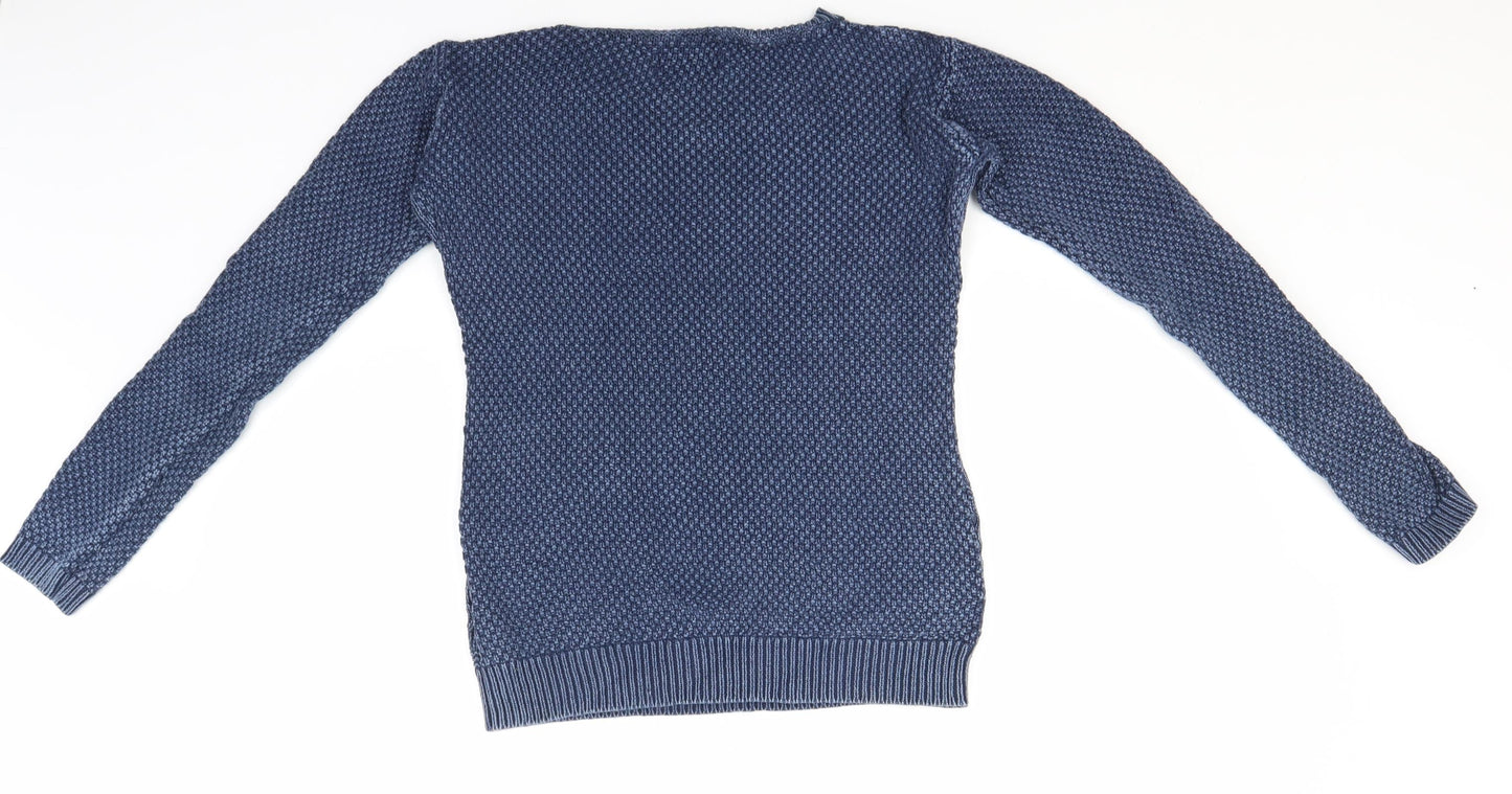 NEXT Womens Blue Round Neck  Cotton Pullover Jumper Size 6