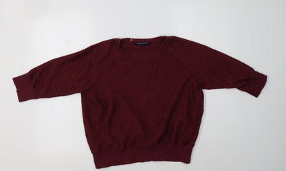 French Connection Womens Purple  Cotton Pullover Sweatshirt Size S
