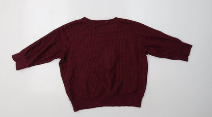 French Connection Womens Purple  Cotton Pullover Sweatshirt Size S
