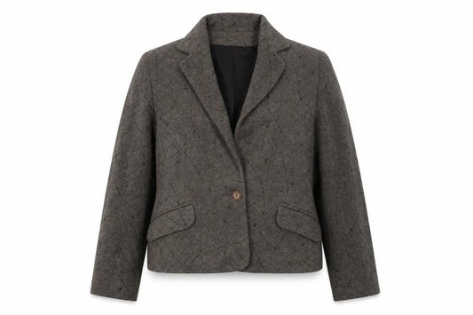 Preworn Womens Grey Geometric  Jacket Blazer Size 18