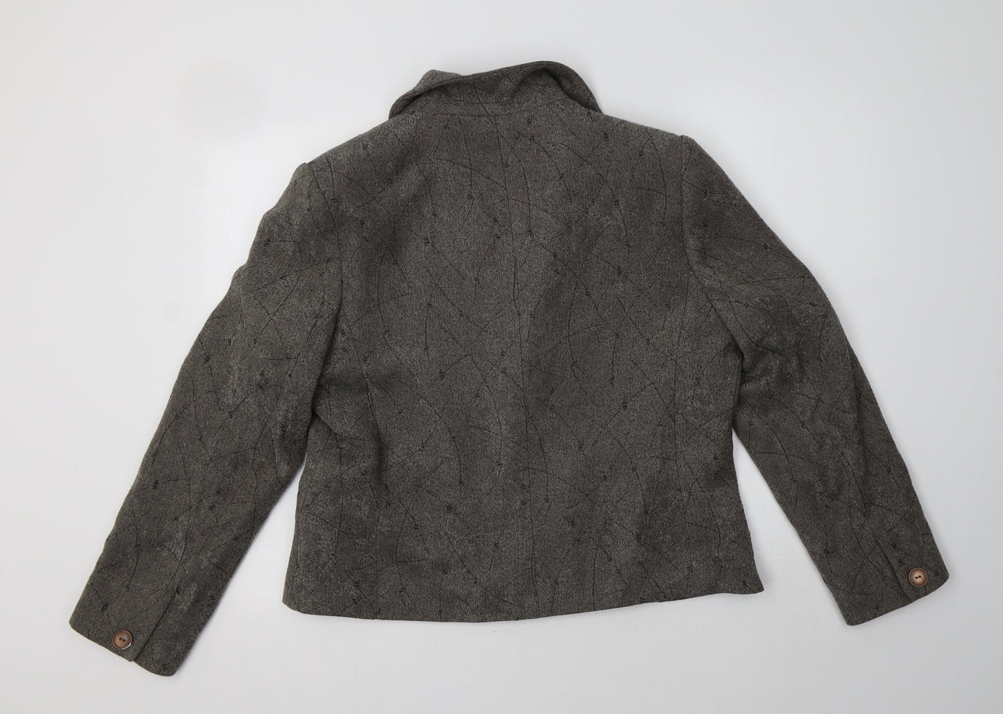Preworn Womens Grey Geometric  Jacket Blazer Size 18