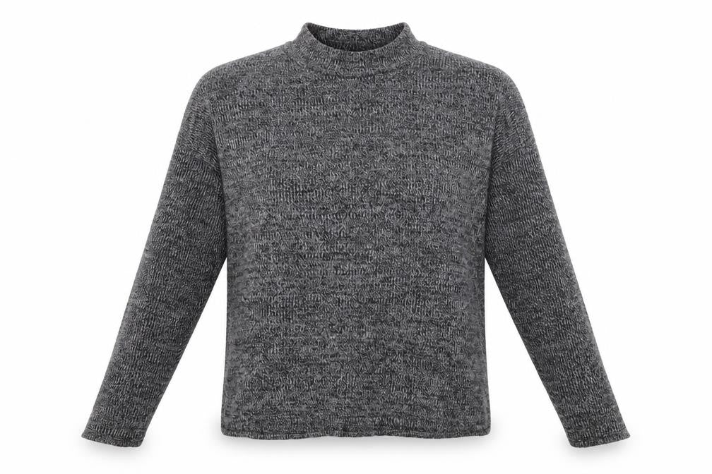 H&M Womens Grey Mock Neck  Polyester Pullover Jumper Size M