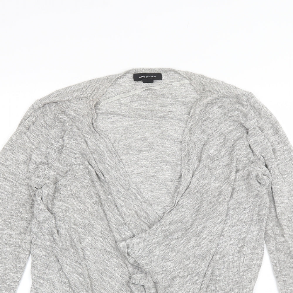 Atmosphere Womens Grey V-Neck  Viscose Cardigan Jumper Size M