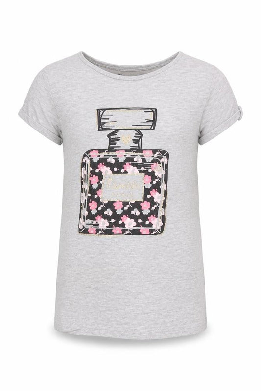 Primark Girls Grey  Cotton Basic T-Shirt Size 10-11 Years Round Neck