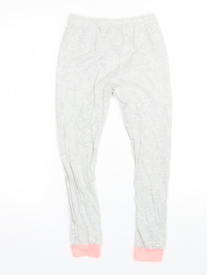 George Girls Grey Solid Cotton  Pyjama Pants Size 9-10 Years