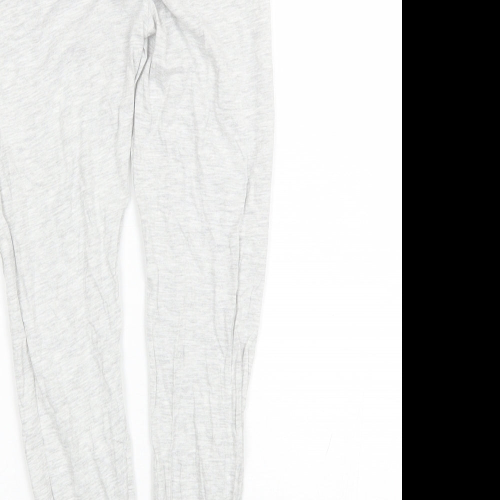 George Girls Grey Solid Cotton  Pyjama Pants Size 9-10 Years