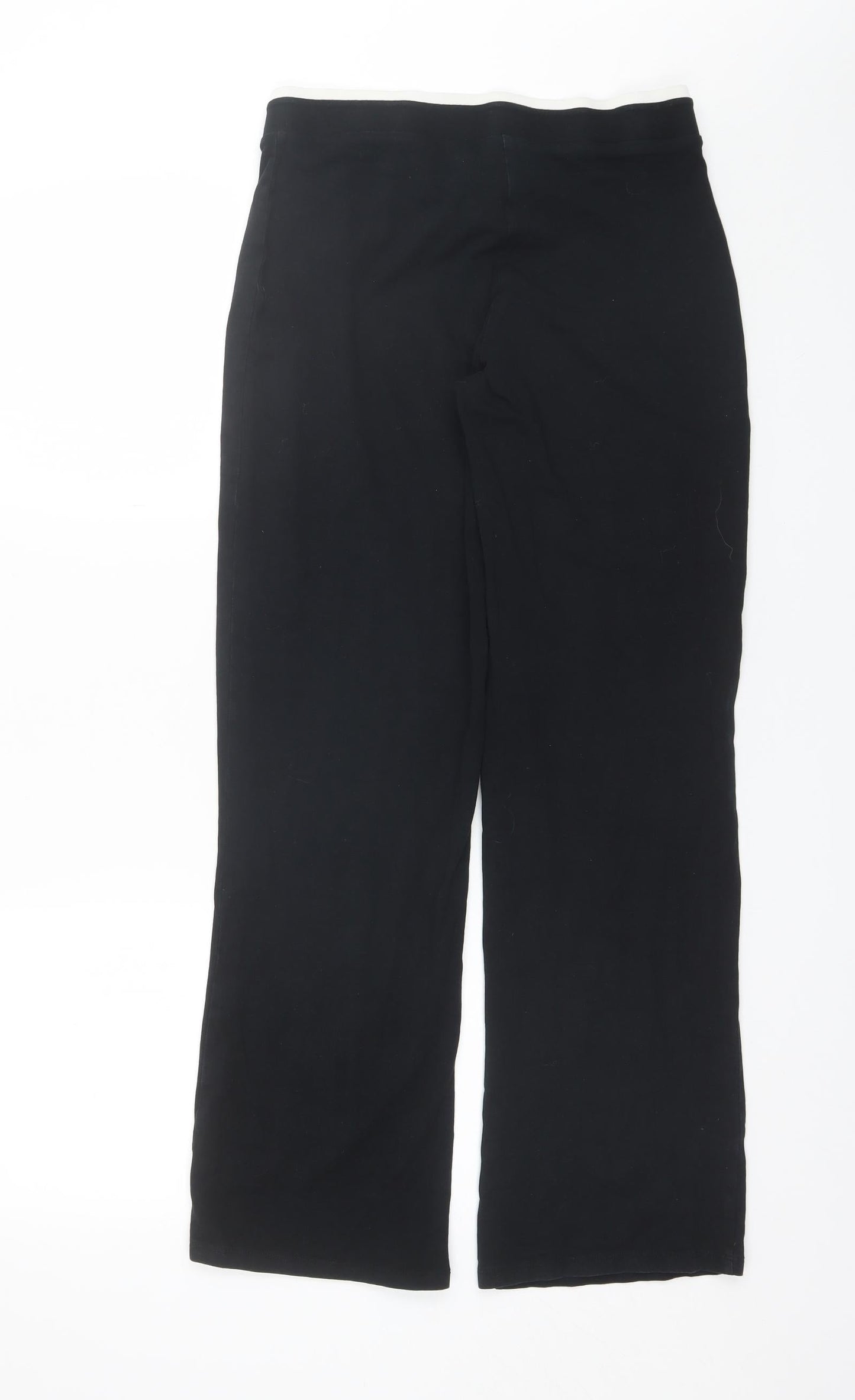 Marks and Spencer Womens Black  Cotton Trousers  Size 10 L29 in Regular