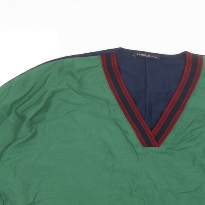 Marks & Spencer Womens Green  Viscose Basic Blouse Size 12 V-Neck