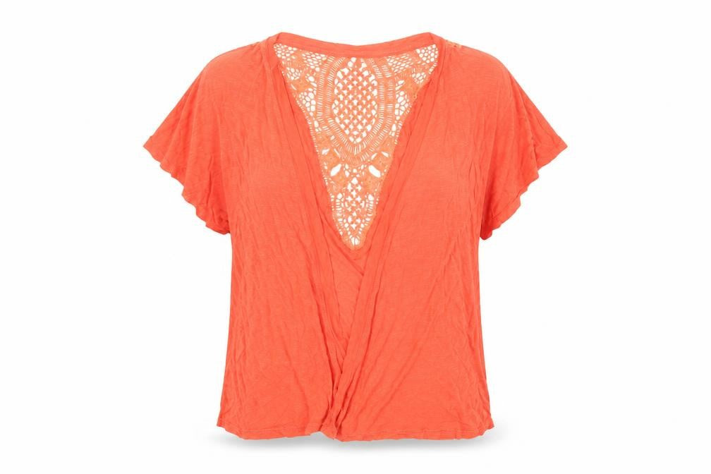 Intuition Womens Orange V-Neck  Viscose Shrug Jumper Size S