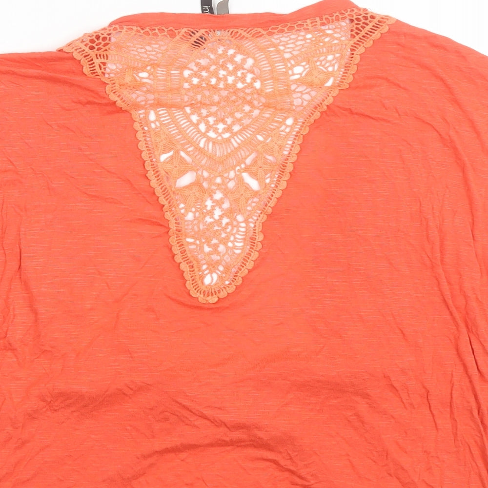 Intuition Womens Orange V-Neck  Viscose Shrug Jumper Size S
